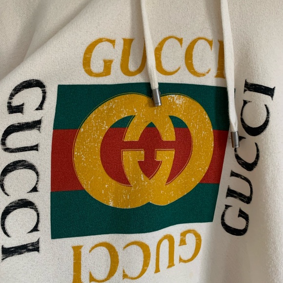 Gucci Ecru Logo Hoodie - Picture 2 of 8